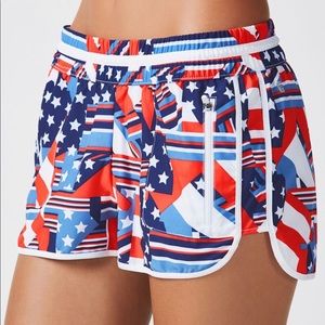 Fabletics | American Flag Running Shorts | Sz M